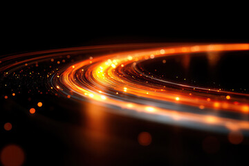 Glowing light trails in motion capturing energy and movement for futuristic design