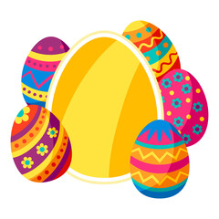 Card with cute Easter eggs.