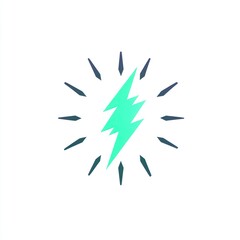 Obraz premium Lightning bolt graphic design, stylized electric symbol, isolated on white background, for app icon or website