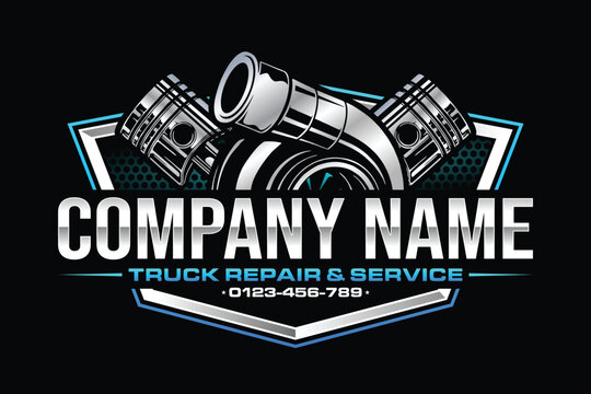 diesel turbo automotive repair logo template