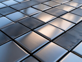  brushed stainless steel with crosshatch patterns