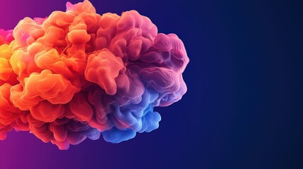 Obraz premium Processing Cloud AI style. Colorful smoke cloud on a gradient background.