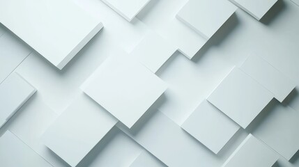 Minimalist White Squares Arrangement on a Light Backdrop Art Design