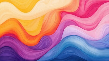 Obraz premium Processing Cloud AI style. Vibrant abstract waves of color in warm and cool tones.