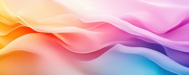 Fototapeta premium Translucent Waves of Vibrant Color Blend Abstract Artistic Expression Fluid Design Innovation Art