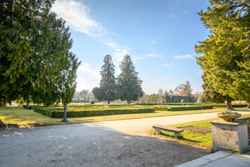 Lednice Castle complex, UNESCO World Heritage site in the South Moravia region in Lednice, Czech...