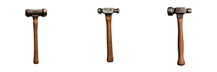 Hammer tools for carpentry workshop tool collection on transparent background