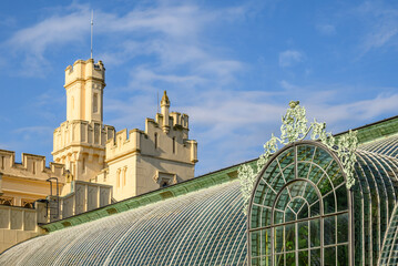 Lednice Castle complex, UNESCO World Heritage site in the South Moravia region in Lednice, Czech...