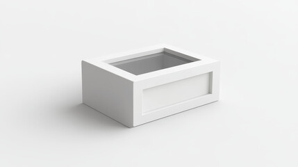 Fototapeta premium Rectangular white cardboard box with a window. 3D render