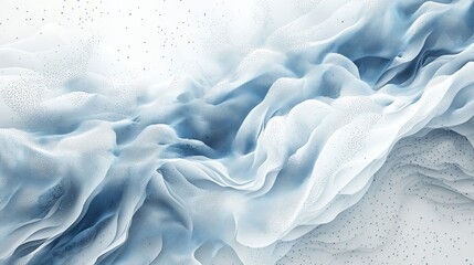 Obraz premium Abstract swirling blue digital waves, light background, tech design