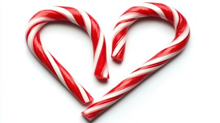 Heart Shaped Candy Canes Festive Christmas Holiday Sweetness Red and White Striped Treats