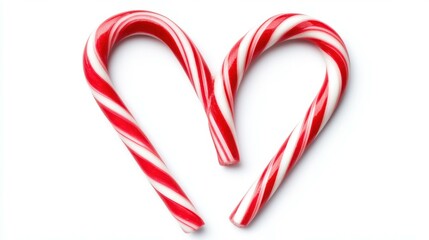 Sweet Candy Canes Forming Heart Shape Holiday Season