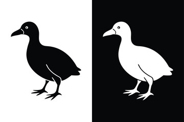 Coot Silhouette Vector Perfect for Logos and Artwork.