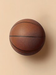 Obraz premium Close-Up of Basketball on Beige Background