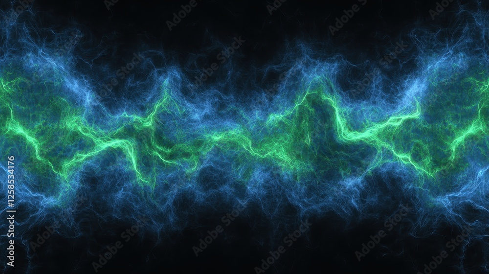 Wall mural Mystical Energy Streams, Abstract Luminescent Electric Discharge