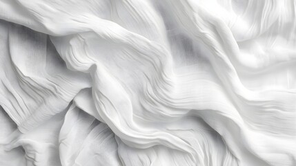 Obraz premium Abstract white fabric background with soft waves and delicate textures for design and art projects.