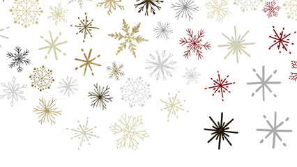 Snowflake Ballet: Exquisite 3D Illustration of Descending Festive Snowflakes in Motion