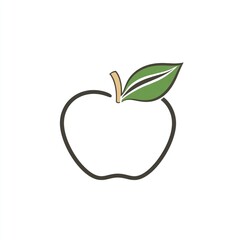 Fototapeta premium Simple apple icon, isolated on white background, for use in education or health material
