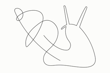 Illustration of a Snail in One Line Artistic Style