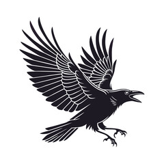 Fototapeta premium Crow silhouette vector illustration