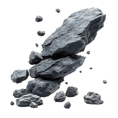 asteroids isolated on transparent background, PNG