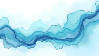 Aqua Flowing Ink &ndash; Elegant Fluid Abstract Background