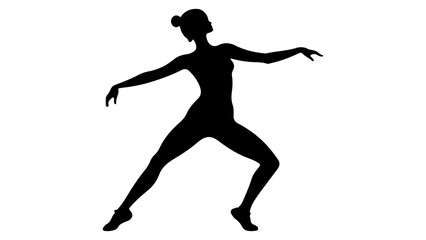 dancing girl silhouette vector illustration
