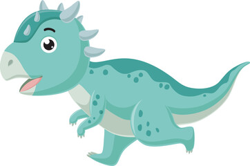 Cartoon ankylosaurus on a white background