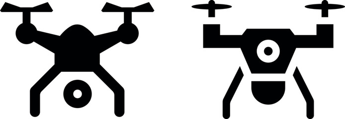 Civilian Aerial Drone Symbol Vector Icon Set