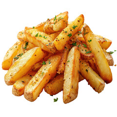 delicious potato fries isolated on transparent background, PNG