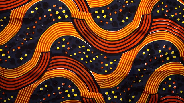 Vibrant African Ankara Textile Pattern with Intricate Geometric Designs