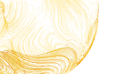 Elegant gold lines and particles create a flowing wave design. Perfect for luxury branding, technology, or abstract art.