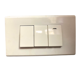 White electrical switch in transparent background.