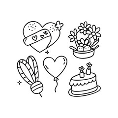 Big set of stickers for Valentine's day