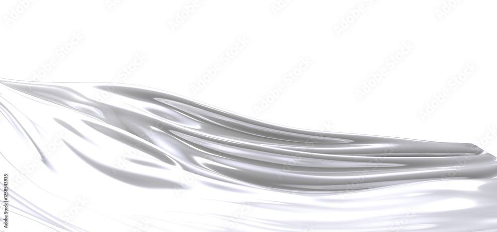 Poster A close-up shot of a white fabric with a smooth and soft texture,  creating a subtle wave pattern.