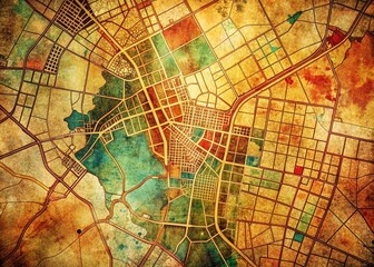 Fototapeta premium Vintage Street Map Art of Bujumbura, Burundi - Retro African Cityscape