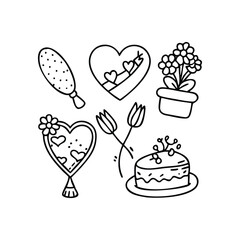 Big set of stickers for Valentine's day