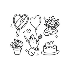 Big set of stickers for Valentine's day