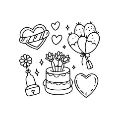 Big set of stickers for Valentine's day