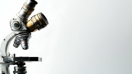 Vintage Microscope, Exploring Microscopic Worlds with Precision and Detail, Revealing Cellular Structures Magnificently.