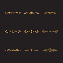 Vintage and modern ornamental underline set