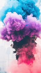 Fototapeta premium Captivating Display of Luminous Smoke Waves A Vibrant Aerial Urban Landscape for Inspiration