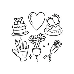 Big set of stickers for Valentine's day