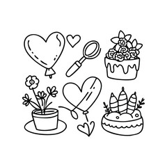 Big set of stickers for Valentine's day