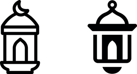 Ramadan Lantern Symbol Vector Icon Set