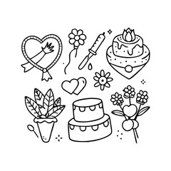 Big set of stickers for Valentine's day