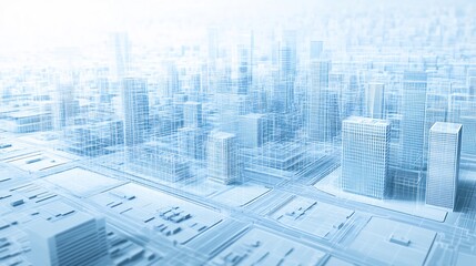 Schematic blueprint of sustainable urban planning emphasizing zoning safety and ecofriendly practices
