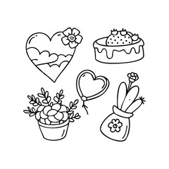 Big set of stickers for Valentine's day