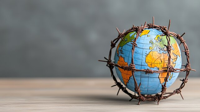 Barbed Wire Encircles Globe