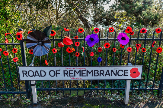 The Road of Remembrance in Folkestone, Kent, England